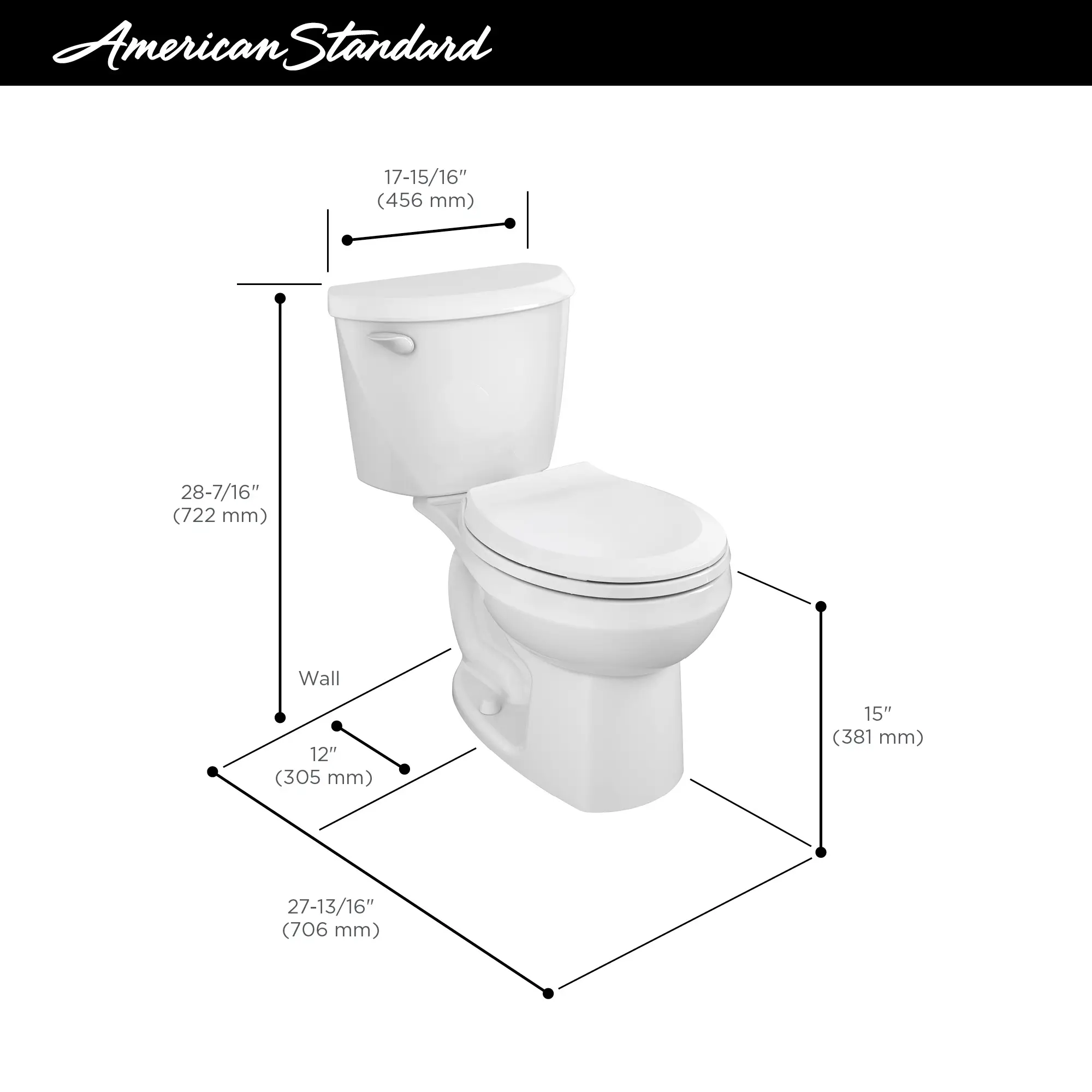 Colony®3 Two-Piece 1.28 gpf/4.8 Lpf Standard Height Round-Front Toilet Less Seat - Image 28