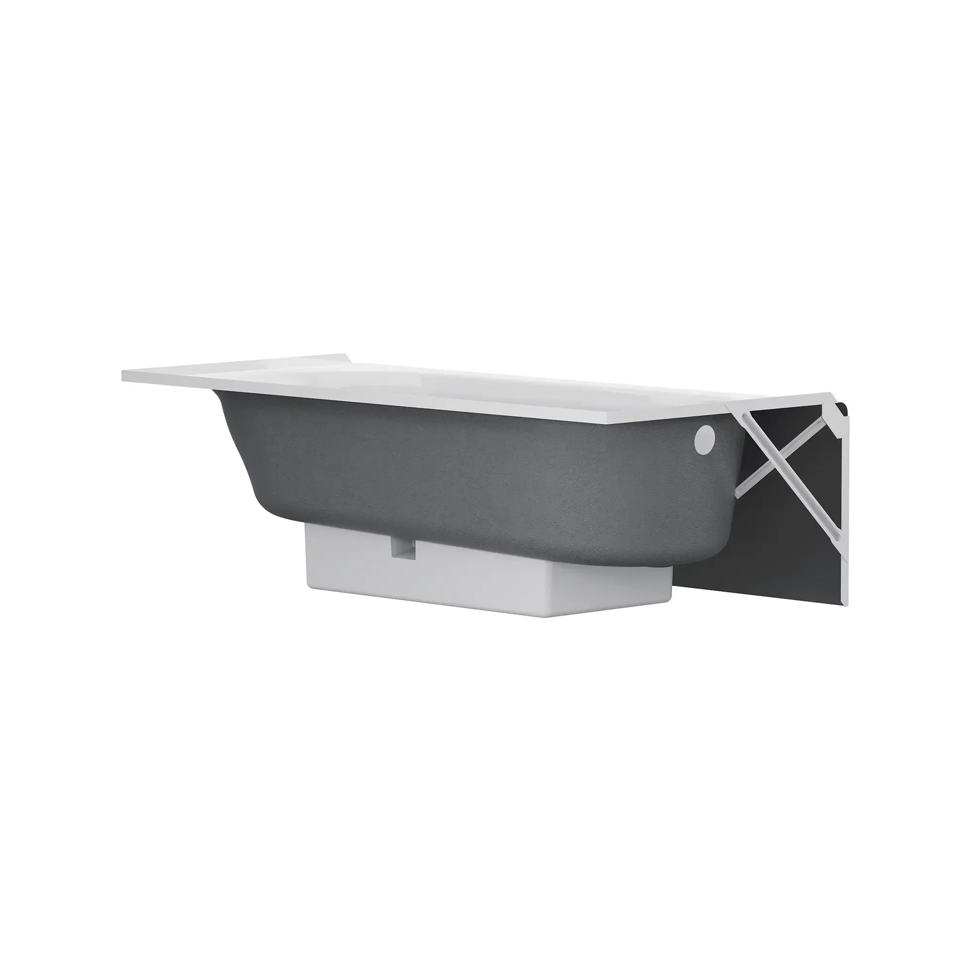 Princeton® PRO Steel 60 x 30-inch Above Floor Rough Integral Apron Bathtub with Left-Hand Outlet - Image 3