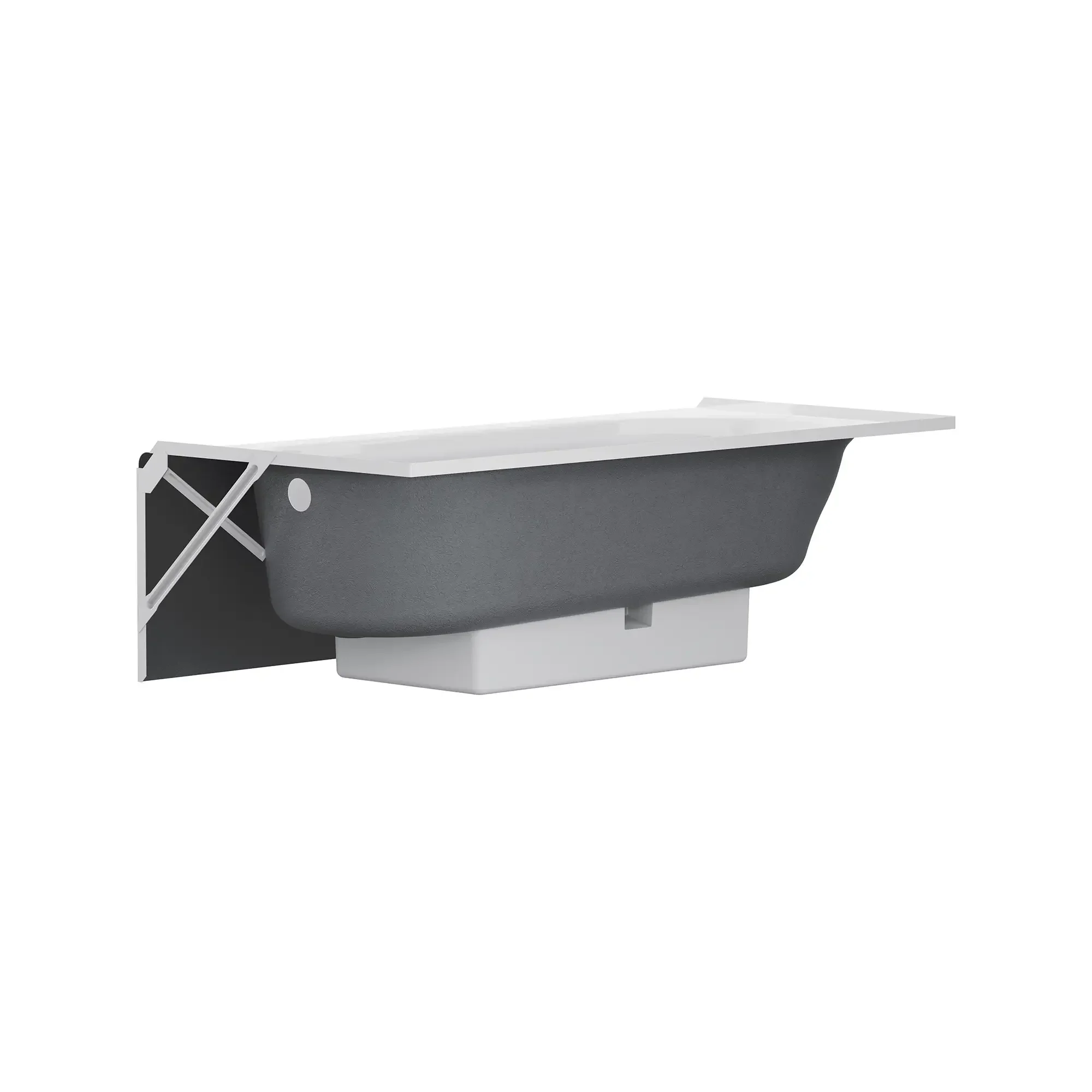 Princeton® PRO Steel 60 x 30-inch Above Floor Rough Integral Apron Bathtub with Right-Hand Outlet - Image 3