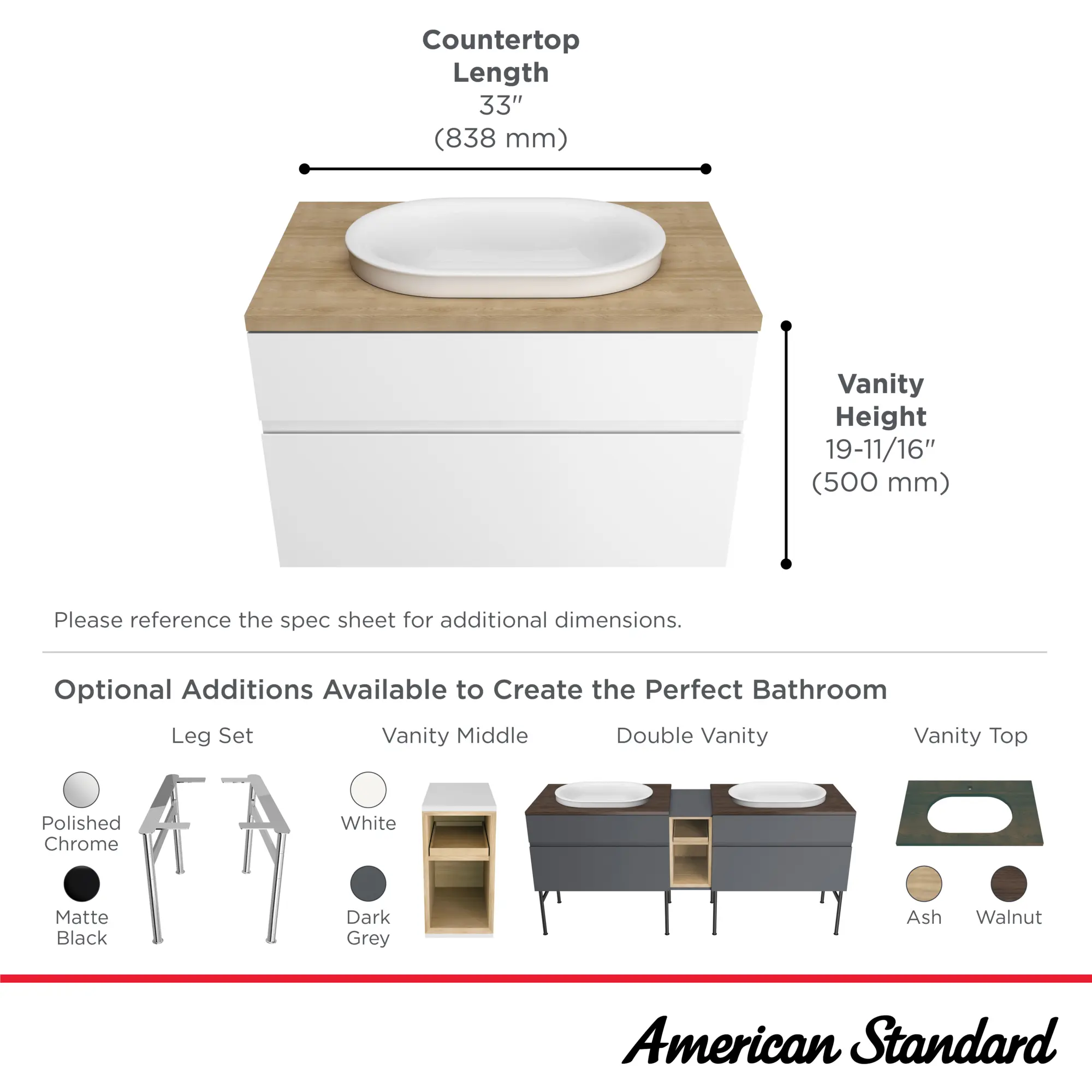 Studio® S Above Counter Sink Top with Center Hole Only - Image 23