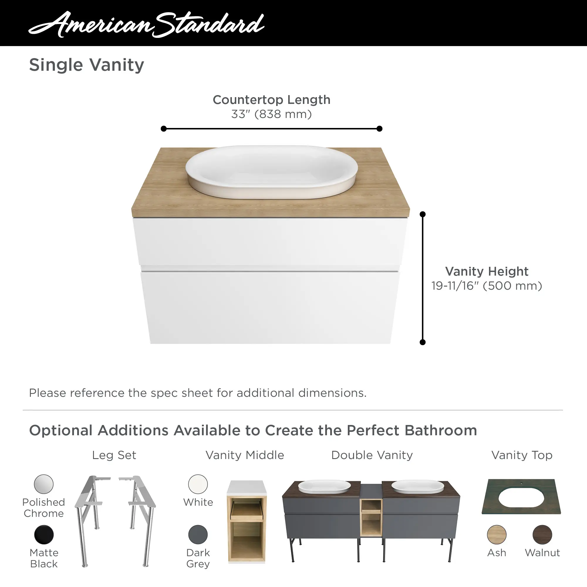Studio® S Above Counter Sink Top with Center Hole Only - Image 37