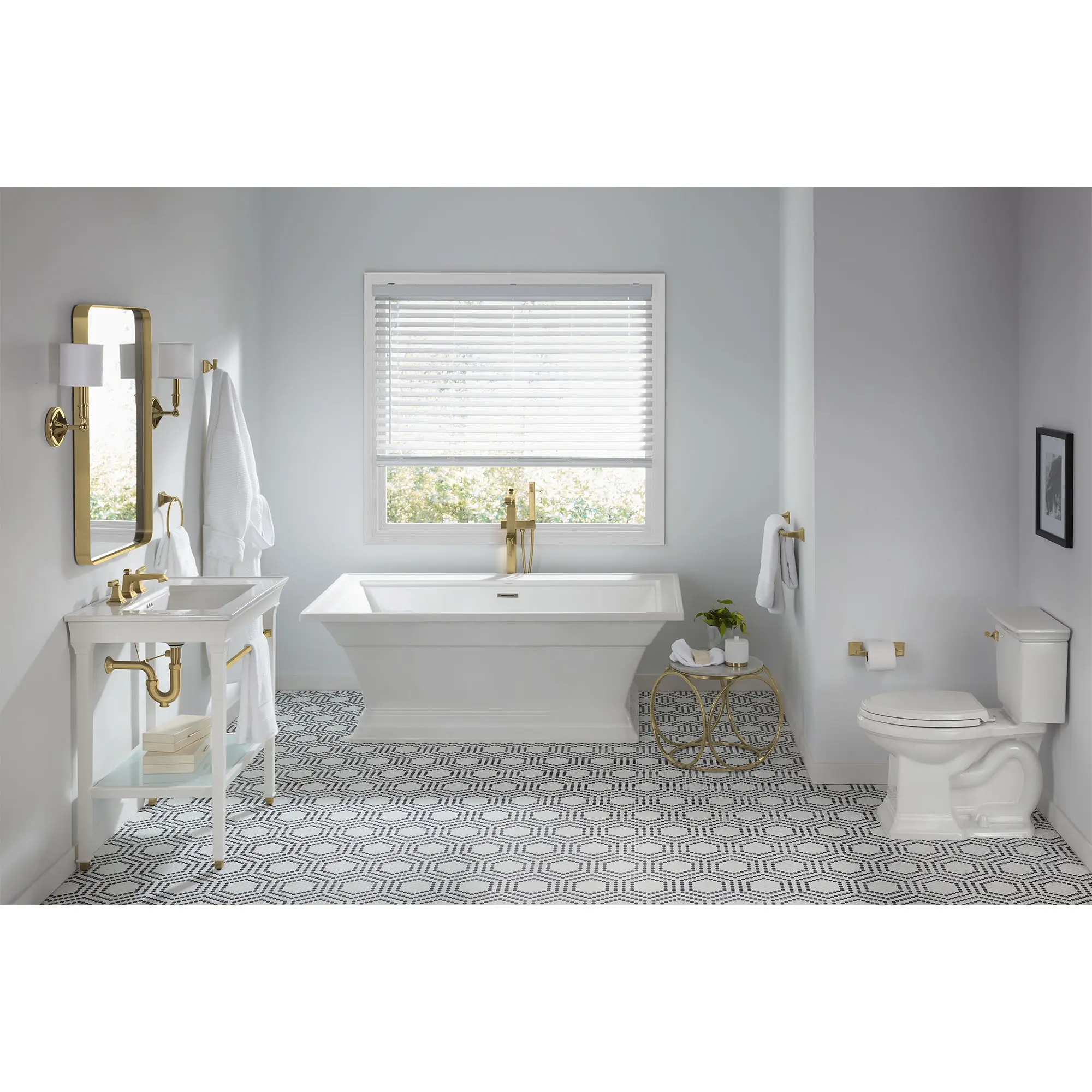 Town Square® S 68 x 36-Inch Freestanding Bathtub Center Drain With Integrated Overflow - Image 13