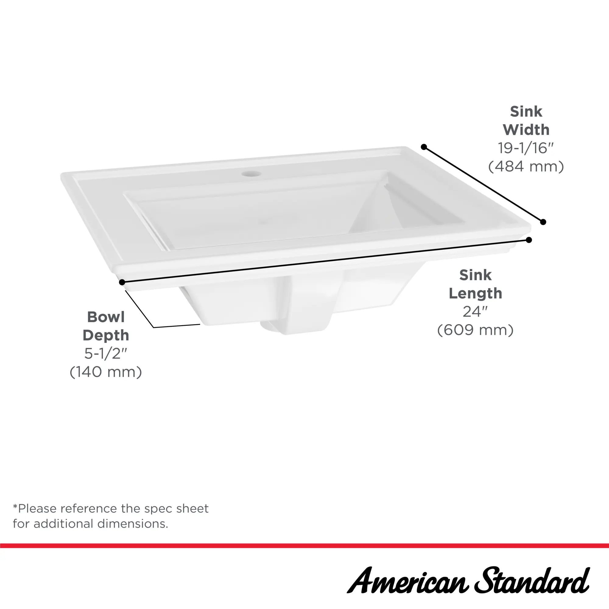 Town Square® S Drop-In Sink With Center Hole Only - Image 5